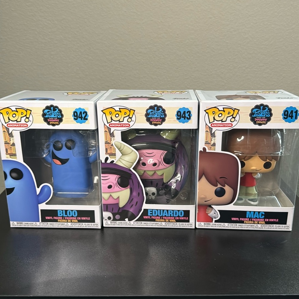 Funko Pop : Fosters Home for Imaginary Friends set (Bloo Eduardo and Mac)